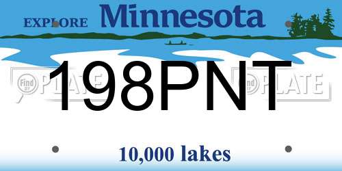 198PNT Minnesota License Plate