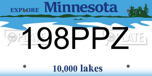 198PPZ Minnesota License Plate