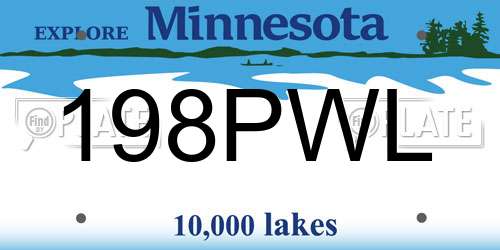 198PWL Minnesota License Plate