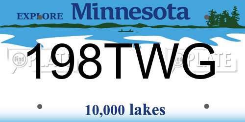 198TWG Minnesota License Plate