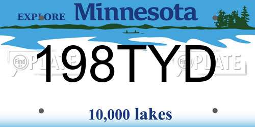 198TYD Minnesota License Plate