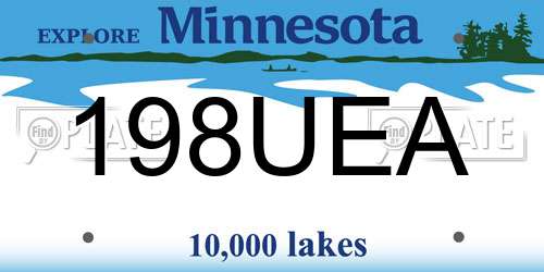 198UEA Minnesota License Plate