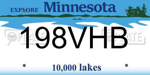 198VHB Minnesota License Plate