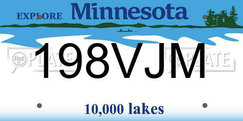 198VJM Minnesota License Plate