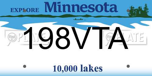 198VTA Minnesota License Plate