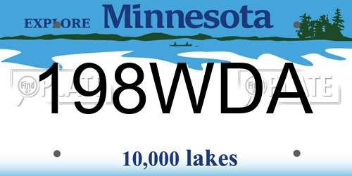 198WDA Minnesota License Plate