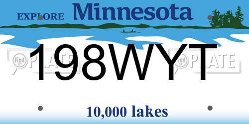 198WYT Minnesota License Plate
