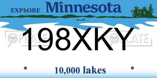 198XKY Minnesota License Plate