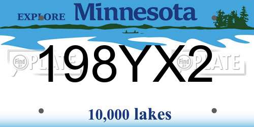 198YX2 Minnesota License Plate