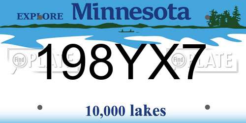 198YX7 Minnesota License Plate