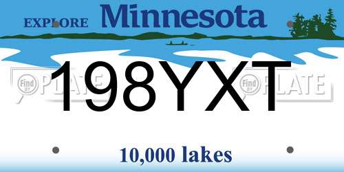 198YXT Minnesota License Plate