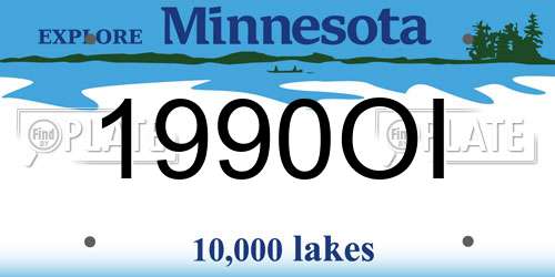 1990OI Minnesota License Plate