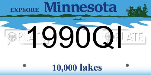 1990QI Minnesota License Plate