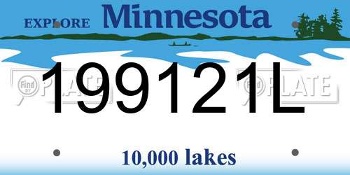 199121L Minnesota License Plate