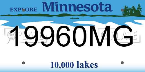19960MG Minnesota License Plate