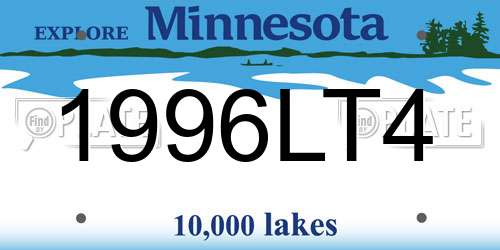 1996LT4 Minnesota License Plate