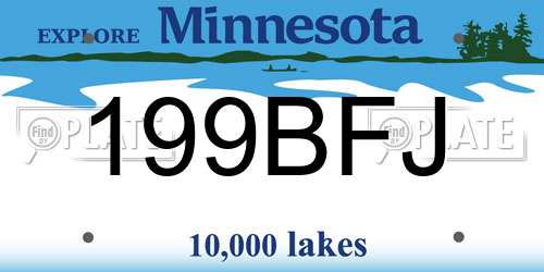 199BFJ Minnesota License Plate