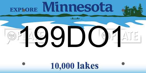 199DO1 Minnesota License Plate