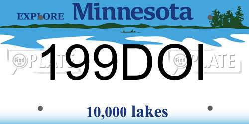 199DOI Minnesota License Plate
