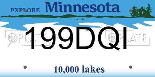 199DQI Minnesota License Plate