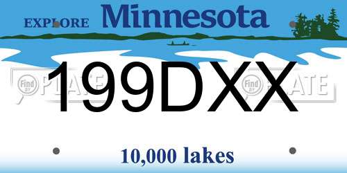 199DXX Minnesota License Plate