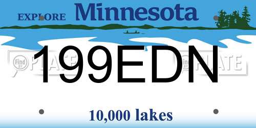 199EDN Minnesota License Plate