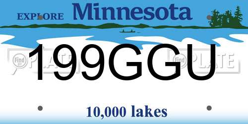 199GGU Minnesota License Plate