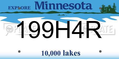 199H4R Minnesota License Plate