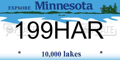 199HAR Minnesota License Plate