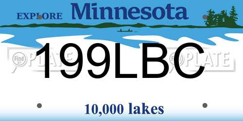 199LBC Minnesota License Plate
