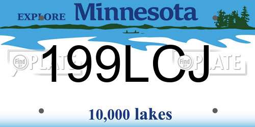 199LCJ Minnesota License Plate