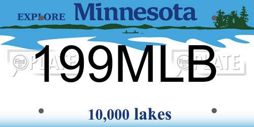 199MLB Minnesota License Plate