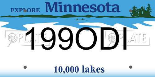 199ODI Minnesota License Plate