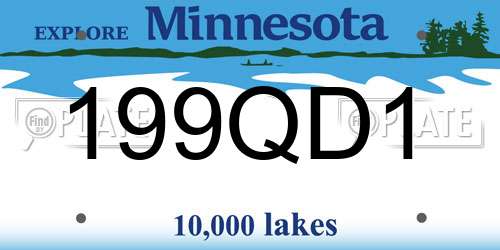 199QD1 Minnesota License Plate