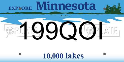 199QOI Minnesota License Plate