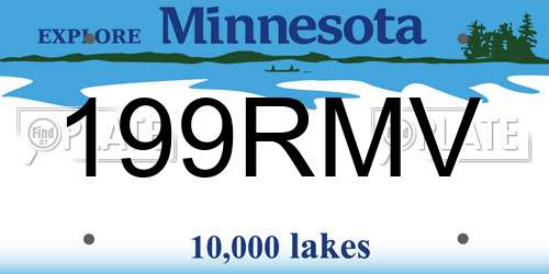 199RMV Minnesota License Plate