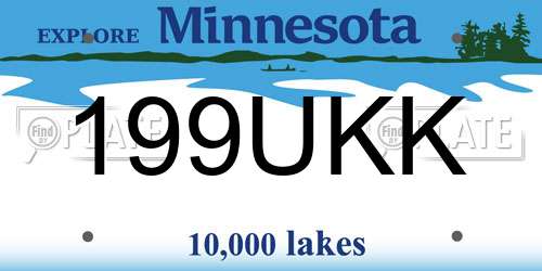 199UKK Minnesota License Plate