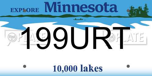 199URT Minnesota License Plate