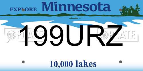 199URZ Minnesota License Plate