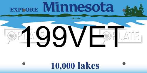 199VET Minnesota License Plate