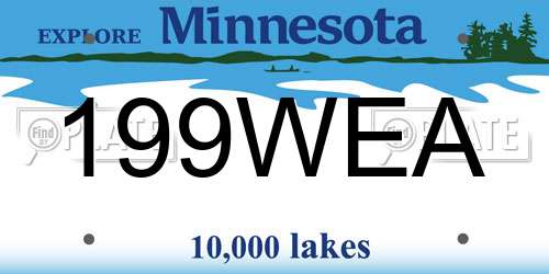 199WEA Minnesota License Plate