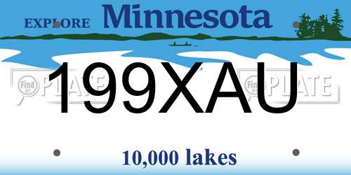 199XAU Minnesota License Plate