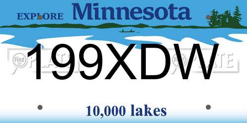 199XDW Minnesota License Plate