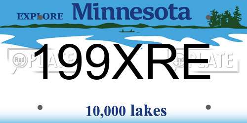 199XRE Minnesota License Plate