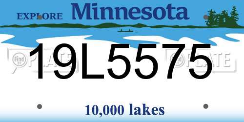 19L5575 Minnesota License Plate