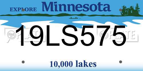 19LS575 Minnesota License Plate