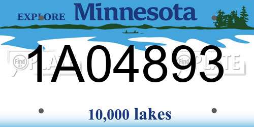 1A04893 Minnesota License Plate