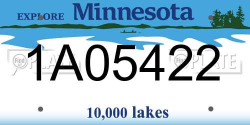 1A05422 Minnesota License Plate