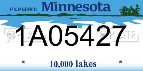 1A05427 Minnesota License Plate