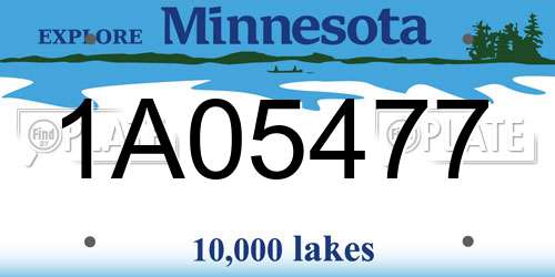 1A05477 Minnesota License Plate
